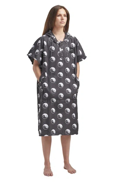 Shop Slowtide Sun Moon Quick Drying Changing Poncho In Black/ White