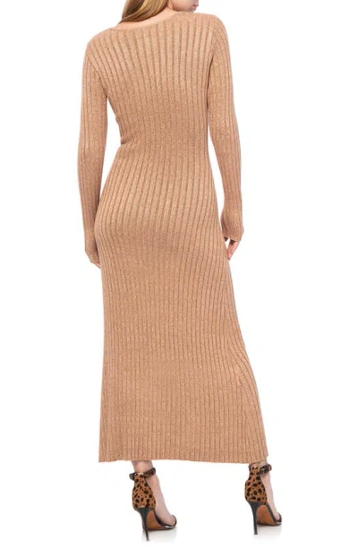 Shop Afrm Java Long Sleeve Rib Sweater Dress In Marled Tan