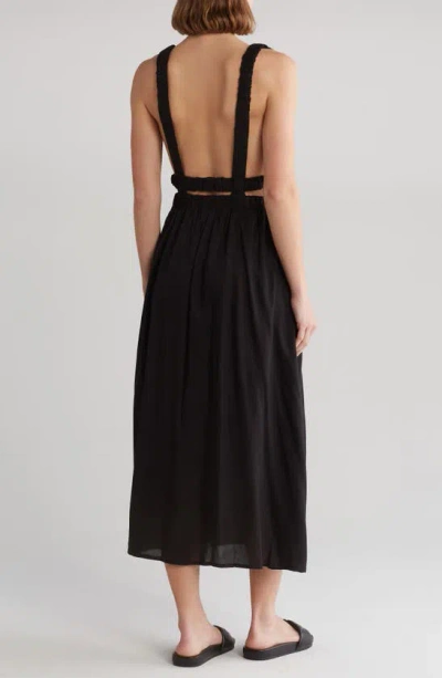 Shop Boho Me Smocked Side Cutout Dress In Black