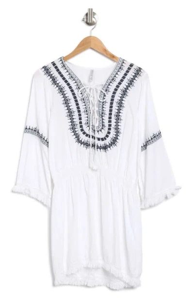 Shop Boho Me Embroidered Cover-up Dress In White