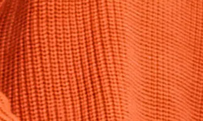 Shop Asos Design Side Slit Crewneck Sweater In Orange