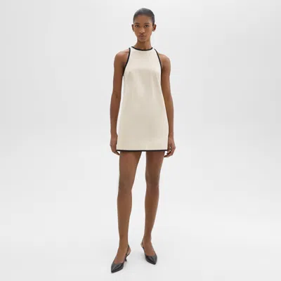 Shop Theory Shift Dress In Organic Cotton In Sand/black
