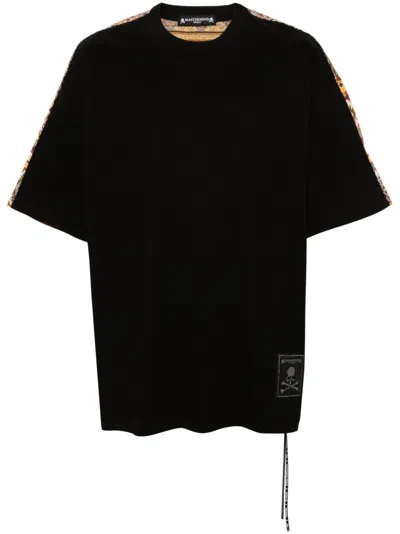 Shop Mastermind Japan Black Printed Crew-neck T-shirt In Schwarz