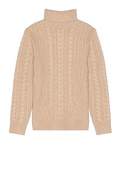 Shop Simkhai Ajax Turtleneck Cable Sweater In Driftwood