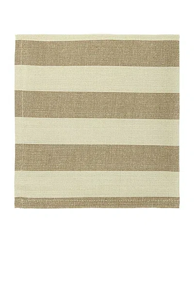 Hawkins New York Essential Striped Set Of 4 Dinner Napkins In Olive & Sage