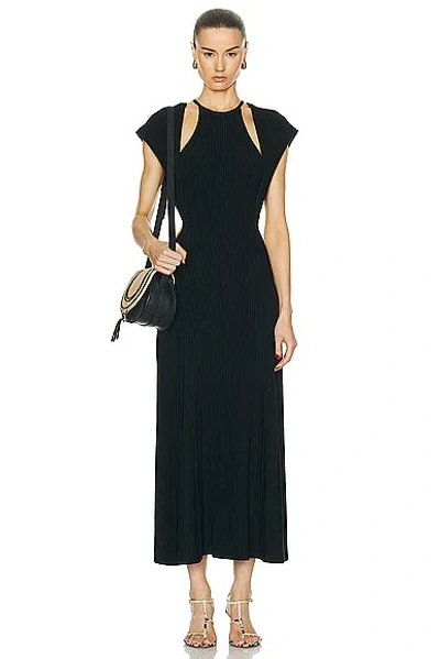 Shop Chloé Long Cut Out Dress In Black