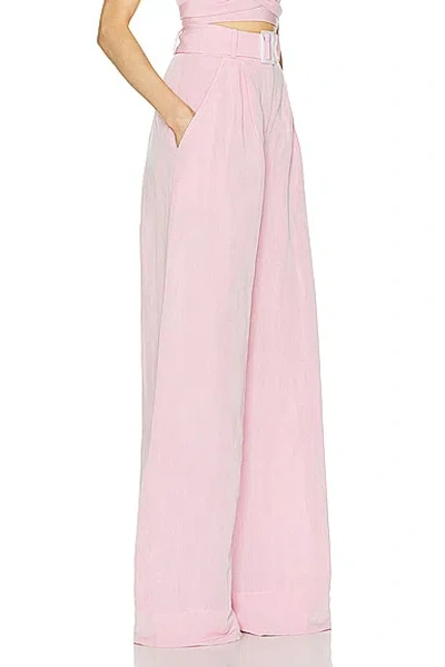 Shop Matthew Bruch Wide Leg Pleated Pant In Pink