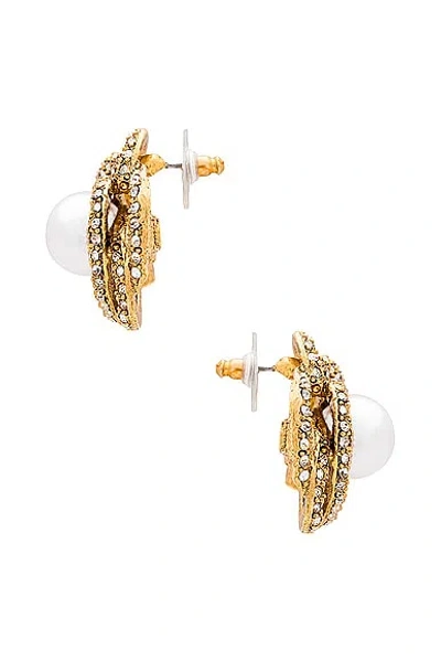Shop Jennifer Behr Loren Earrings In Crystal Antique Gold