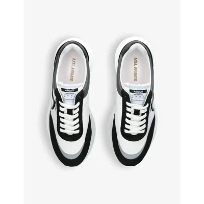 Shop Axel Arigato Rush Bee Bird Leather And Suede Low-top Trainers In Blk/white