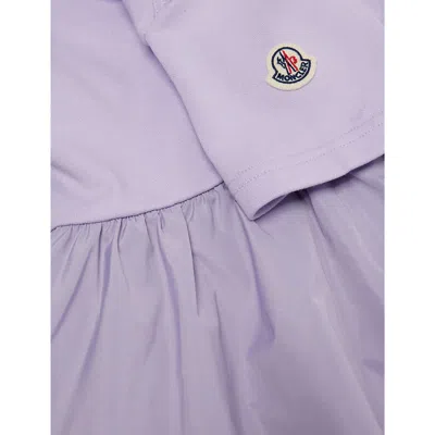 Shop Moncler Pastel Purple Brand-patch Short-sleeve Cotton-jersey Dress 4-10 Years
