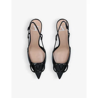Valentino Vlogo Pointed Toe Slingback Pump In Black