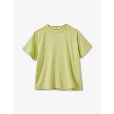 Shop Caramel Girls Soft Yellow Kids Ahipa Crewneck Cotton-blend T-shirt 3-12 Years