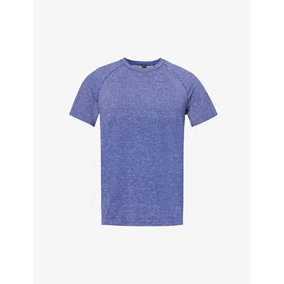 Shop Lululemon Men's Windmill/larkspur Metal Vent Tech Short-sleeve Cotton-blend T-shirt