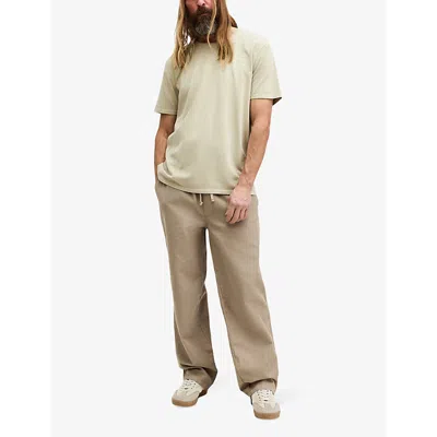 Shop Allsaints Men's Herb Green Bodega Stretch-cotton Jersey T-shirt
