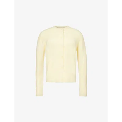 Shop Samsoe & Samsoe Samsoe Samsoe Women's Pear Sorbet Nor Brushed-texture Knitted Cardigan