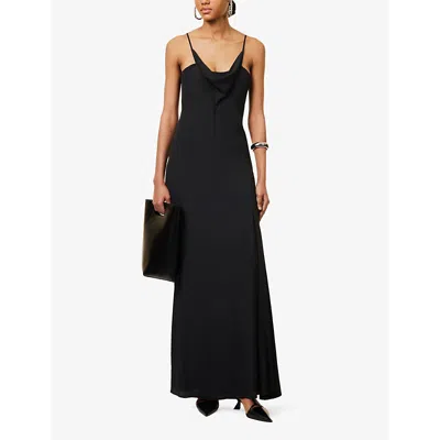 Shop Isabel Marant Kapri Scoop-neck Crepe Maxi Dress In Black
