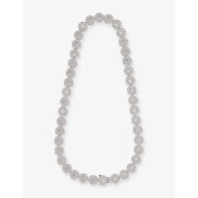 Shop Hatton Labs Men's Silver Xl Daisy Tennis Chain Cubic-zirconia 925 Sterling-silver Necklace