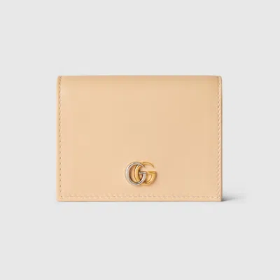 Shop Gucci Gg Marmont Card Case Wallet In Neutral