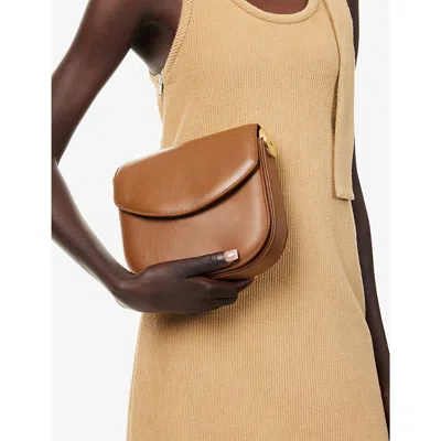 Shop Jil Sander Women's Cinnamon Coin Leather Cross-body Bag