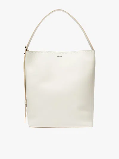 Shop Max Mara Medium Leather Archetipo Shopping Bag In White