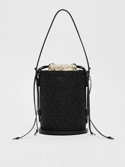 Shop Max Mara Crochet Archetipo Bucket Bag In Black