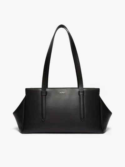 Shop Max Mara Leather Archetipo Shoulder Bag In Black