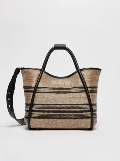 Max Mara Marine Stripes Bag In Clay