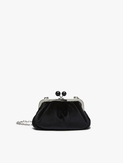 Shop Max Mara Small Velvet Pasticcino Bag In Black