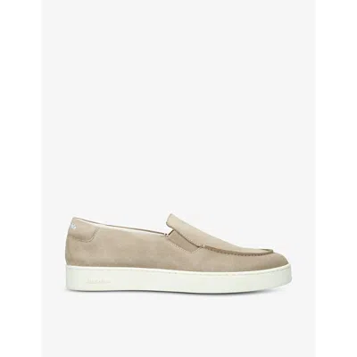 Shop Church Men's Beige Longton Brand-print Suede Boat Shoes