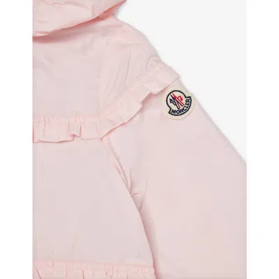 Shop Moncler Light Pink Hiti Brand-patch Shell Jacket 3-36 Months