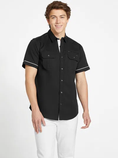 Shop Guess Factory Malone Pocket Shirt In Black