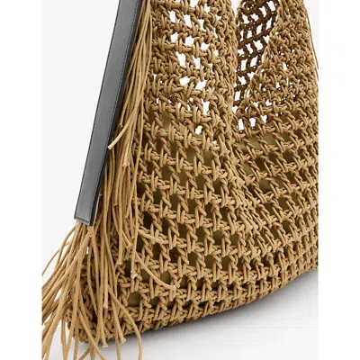 Shop Allsaints Women's Almond Sabine Tassel-embellished Cotton Shoulder Bag