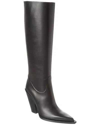 Shop Michael Kors Gwen Leather Boot In Black