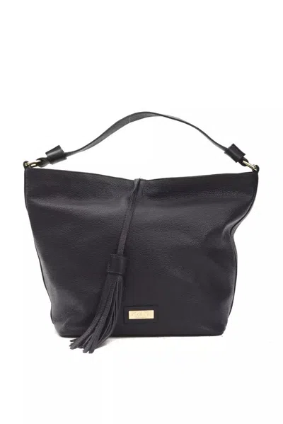 Pompei Donatella Chic Leather Shoulder Bag With Logo Women's Detailing In Grey