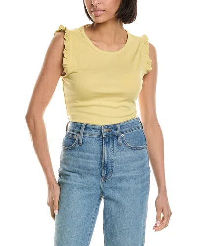 Shop Brook + Lynn Ruffle Sleeve Bodysuit In Yellow