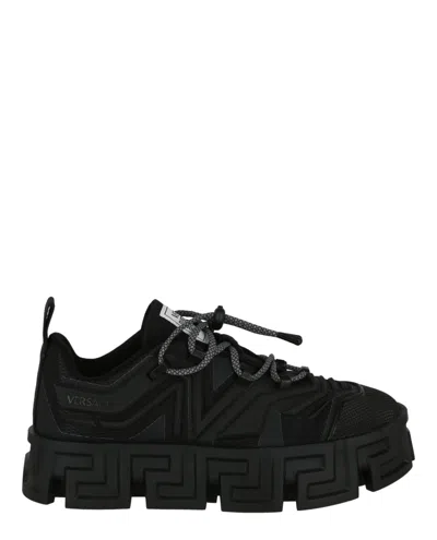 Shop Versace Labyrinth Lace-up Sneakers In Black