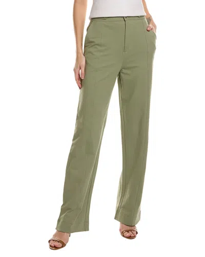 Shop Grey State Wide Leg Front Seam Pant In Green