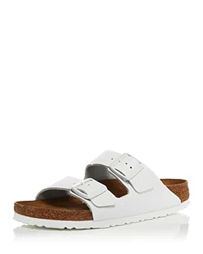 Shop Birkenstock Women's Arizona Soft Footbed Slide Sandals In White Leather