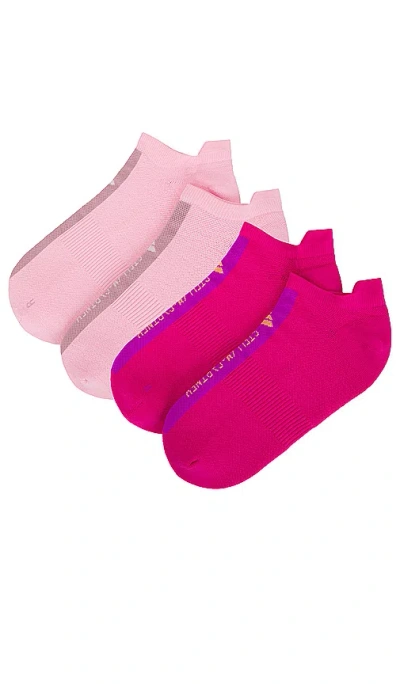 Shop Adidas By Stella Mccartney 2 Pack Ankle Socks In True Pink  Real Magenta  & Magic Mauve