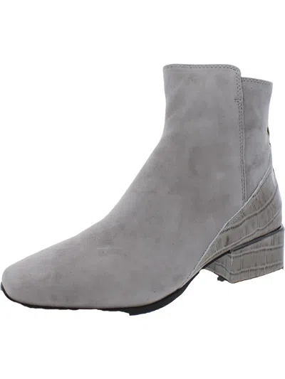 Shop Donald J Pliner Azia02 Womens Suede Block Heel Booties In Grey