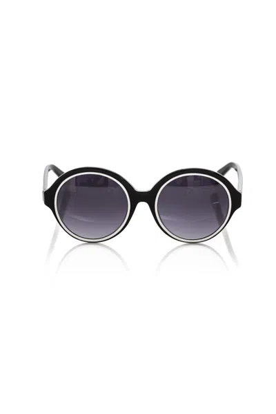 Shop Frankie Morello Chic Round Sunglasses With Women's Accent In Black