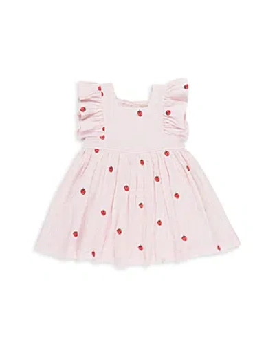 Shop Pink Chicken Girls' Elsie Cotton Gauze Dress - Little Kid In Strawberry