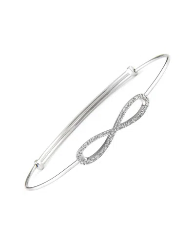 Shop Monary Silver 0.06 Ct. Tw. Diamond Infinity Bangle Bracelet