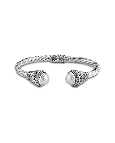 Shop Samuel B. Silver 11mm Pearl Twisted Cable Bangle Bracelet