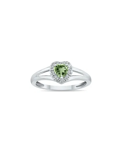 Gem Spark 14k 0.51 Ct. Tw. Diamond & Green Amethyst Ring