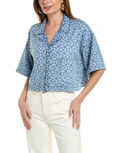Shop Triarchy Ms. Brenda Monogram Oversized Shirt In Blue