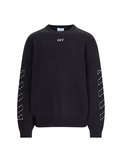 Shop Off-white Crewneck Sweater In Black  