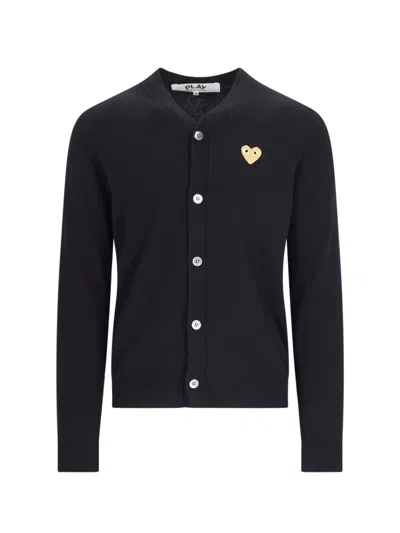 Shop Comme Des Garçons Play Logo Cardigan In Black  