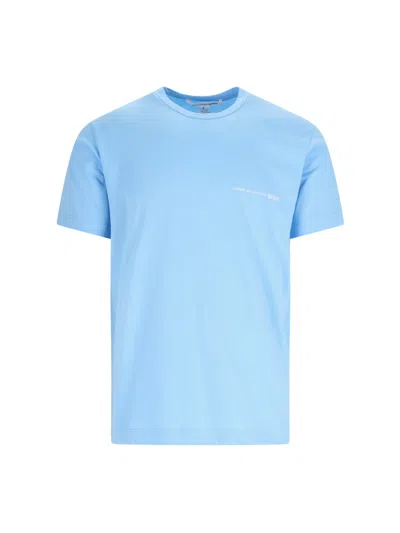 Shop Comme Des Garçons Shirt Logo T-shirt In Light Blue