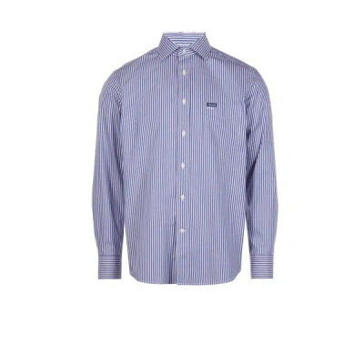 Shop Façonnable Striped Shirt In Blue